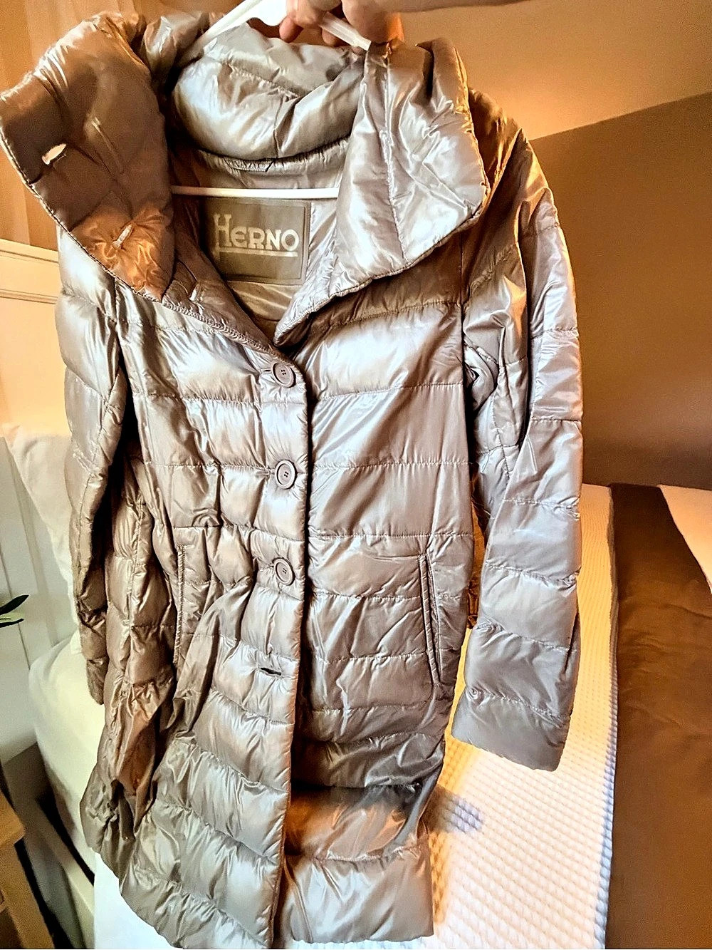 Herno Quilted Puffer Coat in Brown Like New